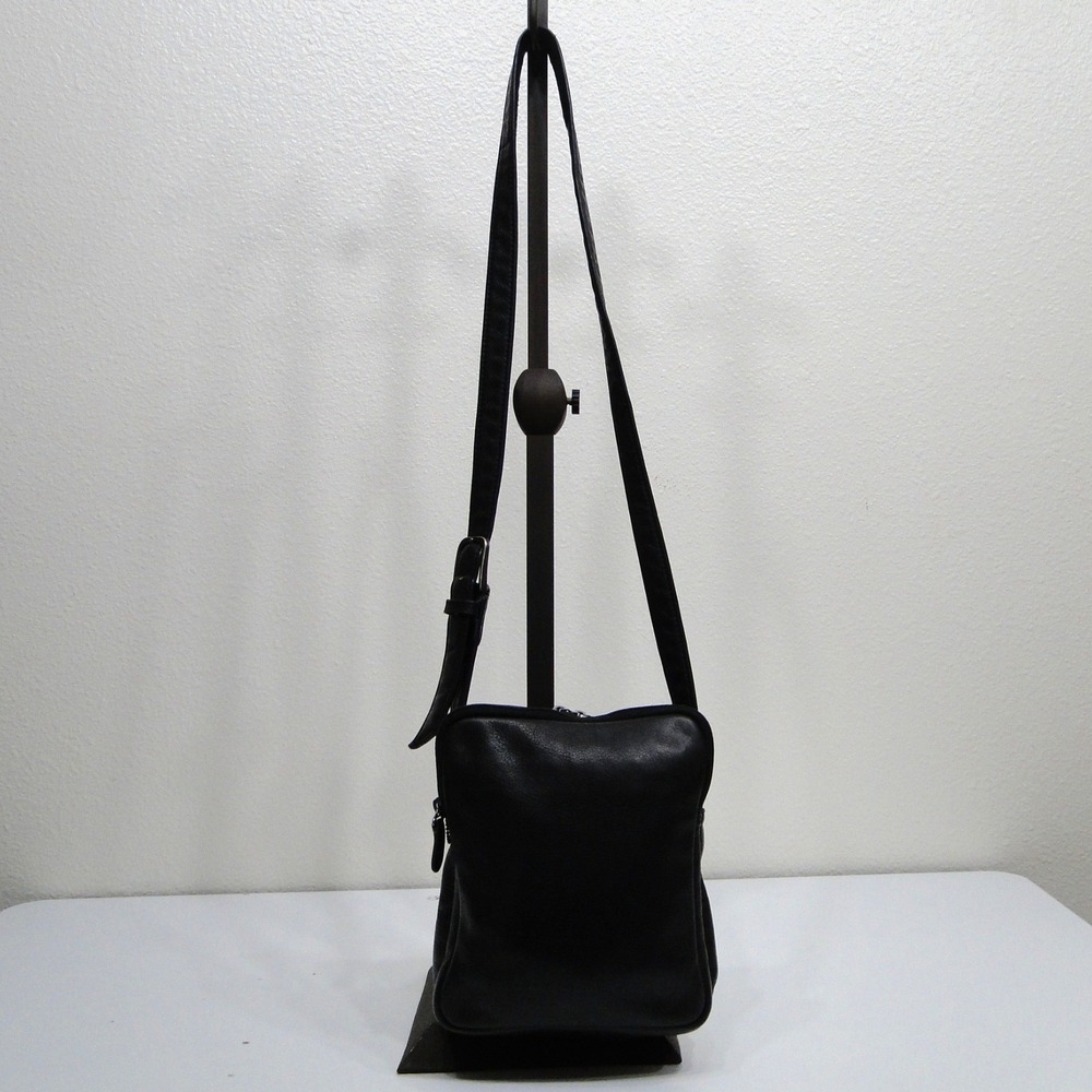SAS Black Pebbled Leather Organizer Crossbody Bag Made in USA - Picture 7 of 15